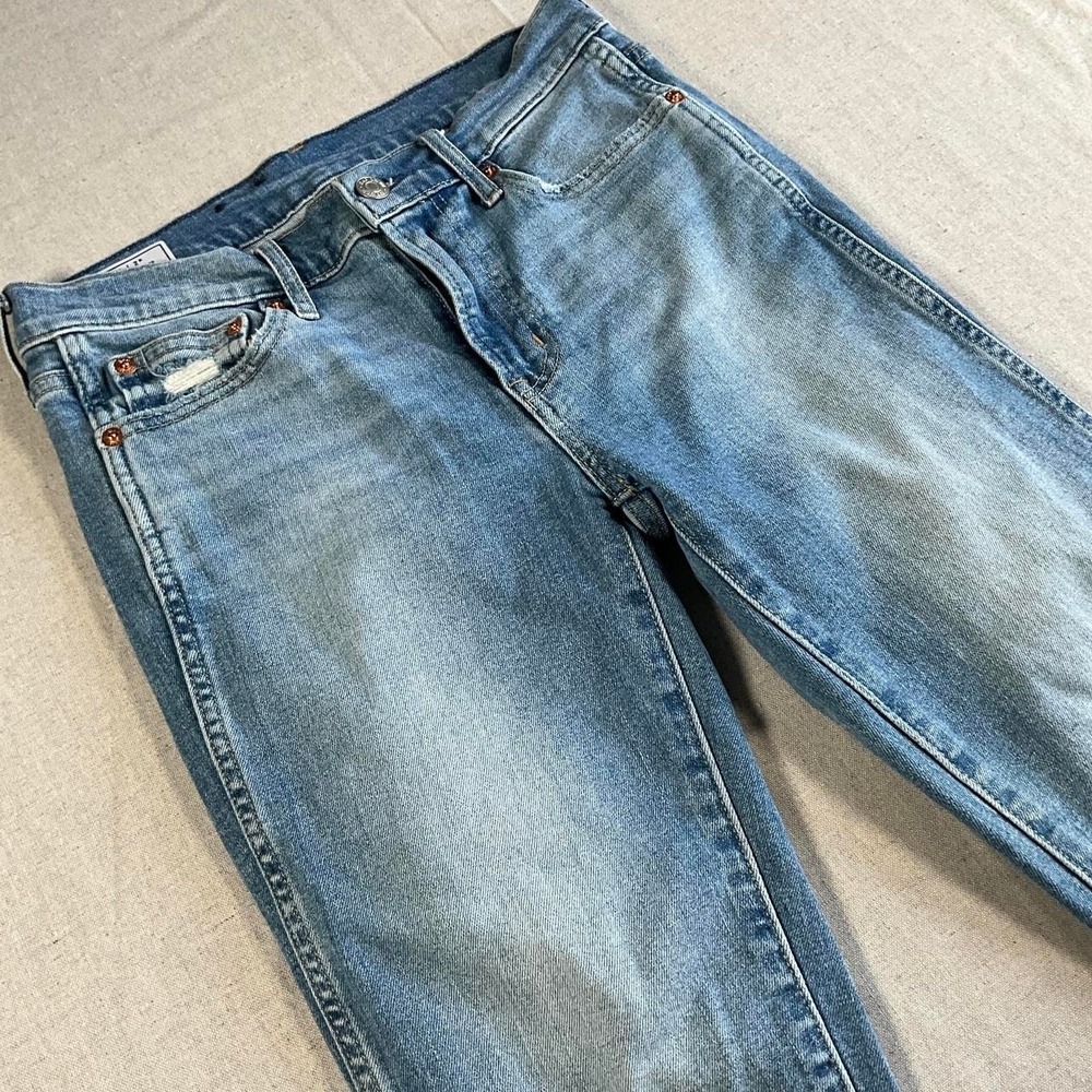 Womens GAP Vintage Slim Mid Rise Blue Distressed Pocket Jeans (26 2R)